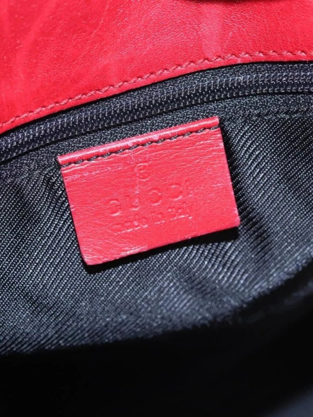 GUCCI GG Canvas Tote Bag Red gold 002 1098 Auth nb221 - Picture 10 of 16